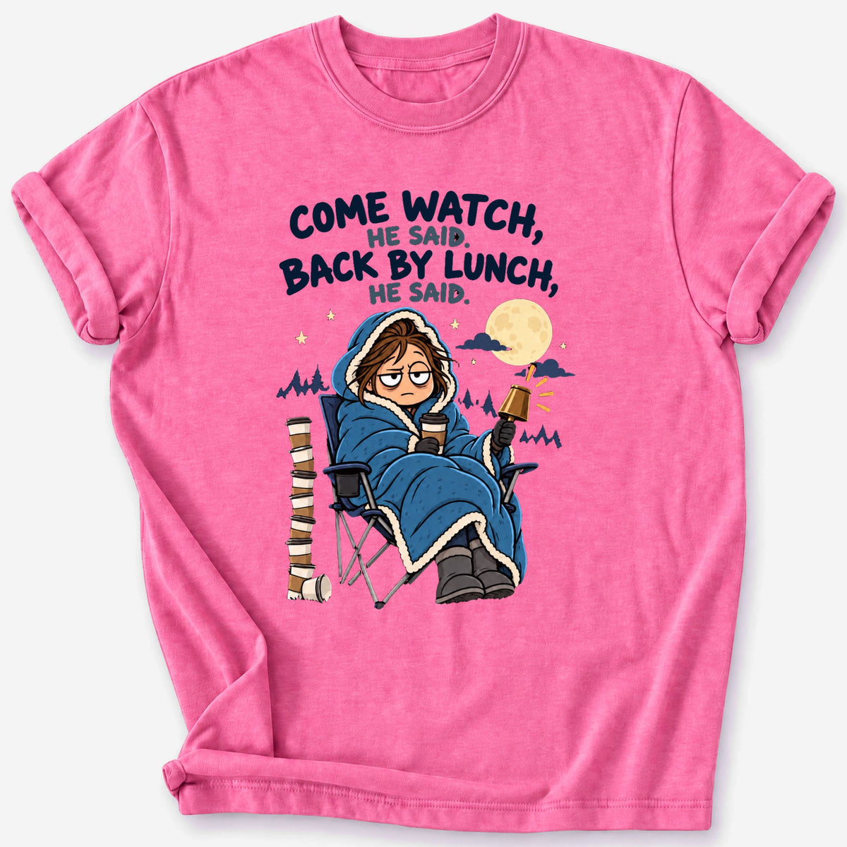 Back by Lunch, He Said T-Shirt — Heather Heliconia