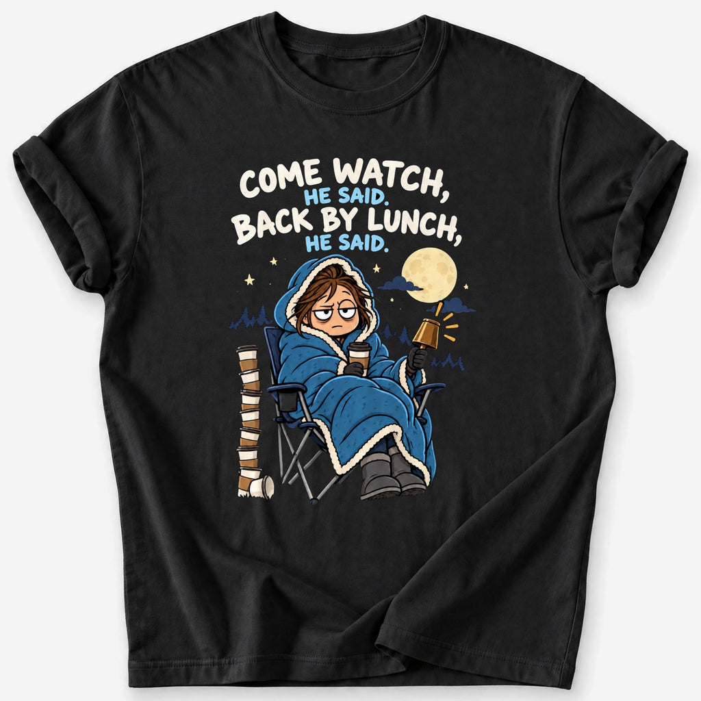 Back by Lunch, He Said T-Shirt — Black