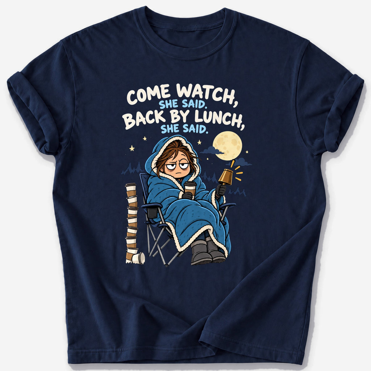 Back by Lunch, She Said T-Shirt — Navy