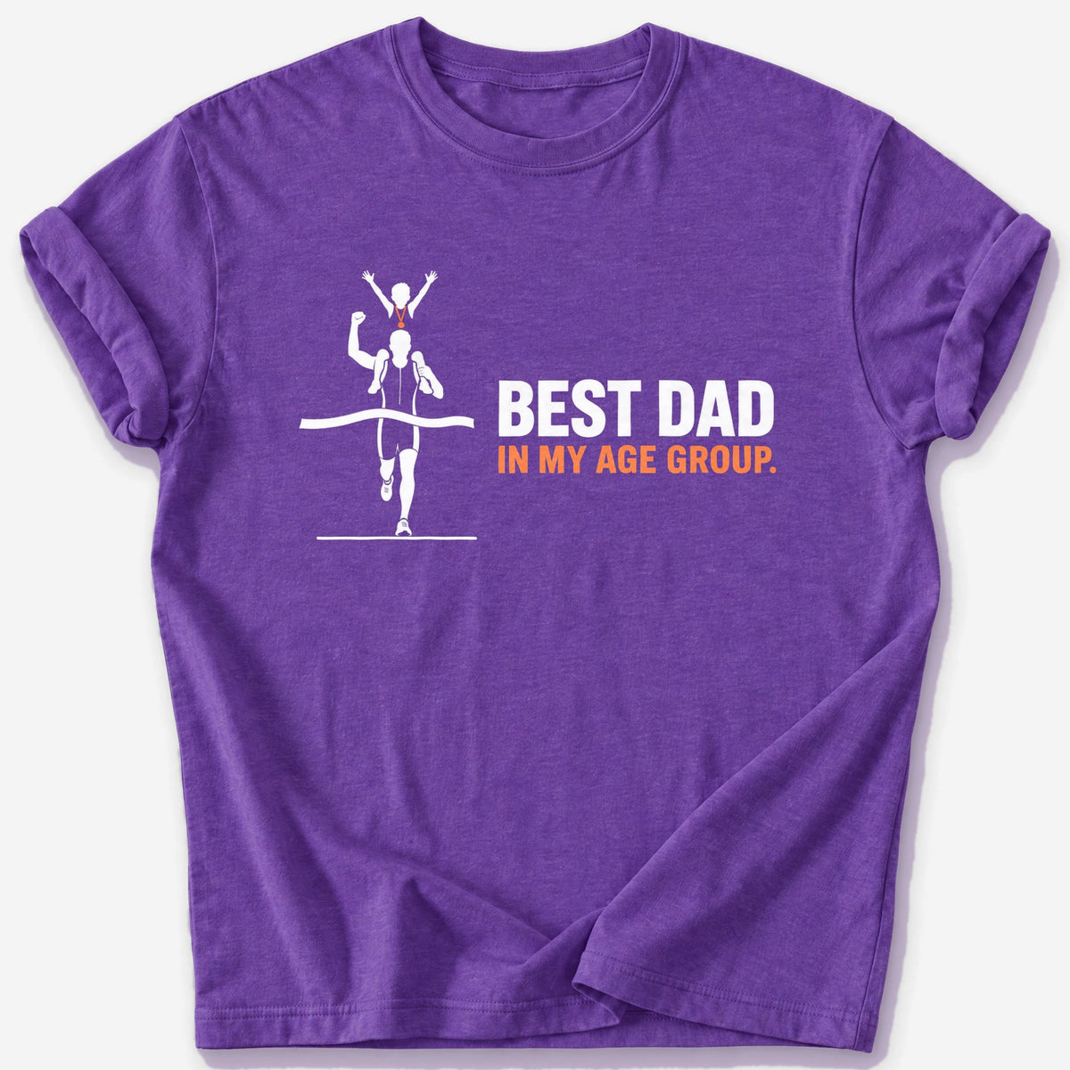 Best Dad in My Age Group T-Shirt — Heather Purple