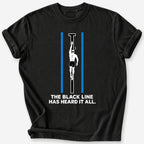 Black Line Swimmer T-Shirt — Black