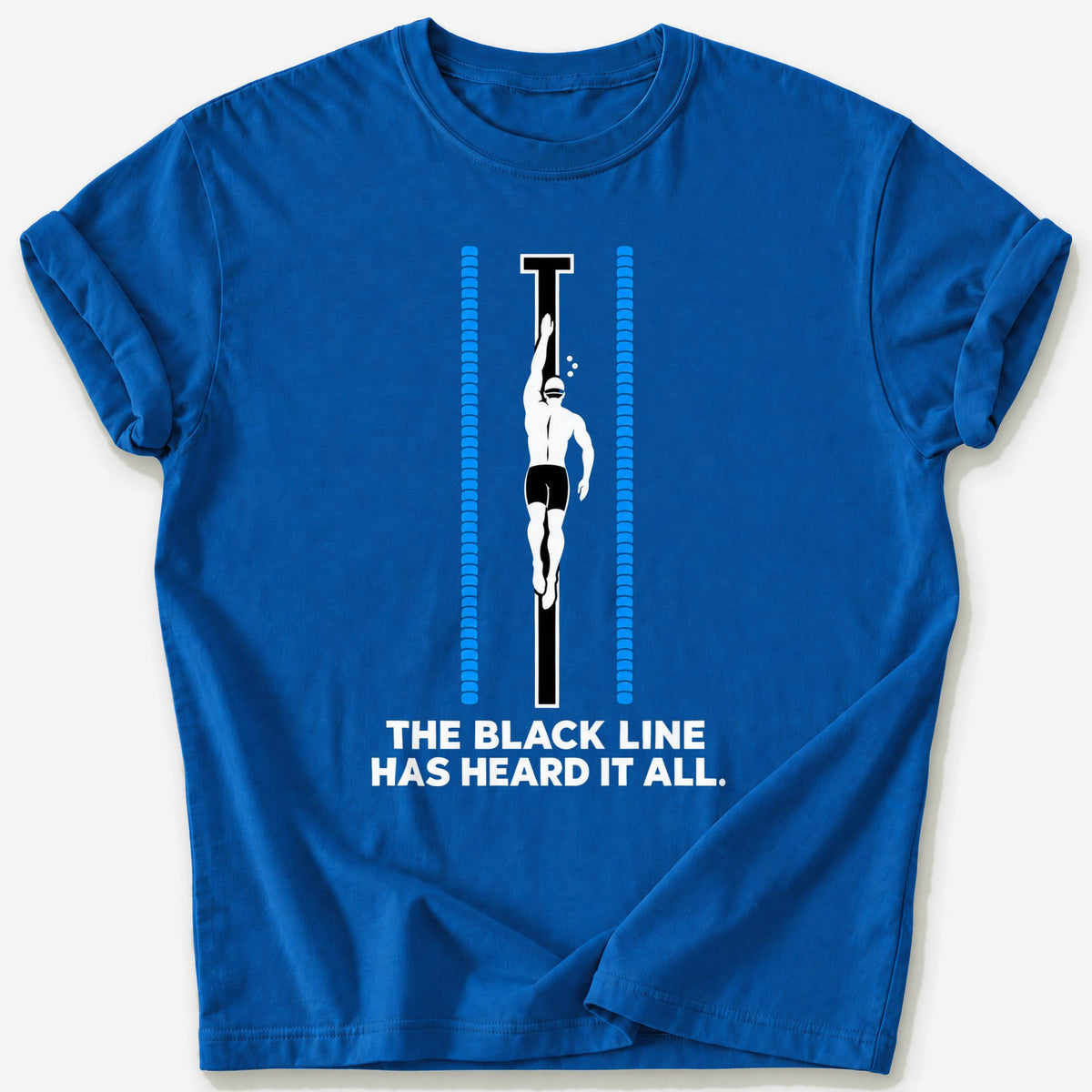 Black Line Swimmer T-Shirt — Royal