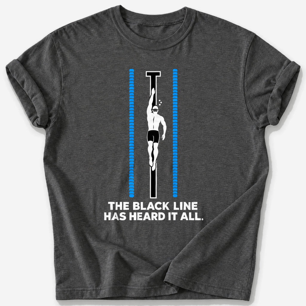 Black Line Swimmer T-Shirt — Dark Heather