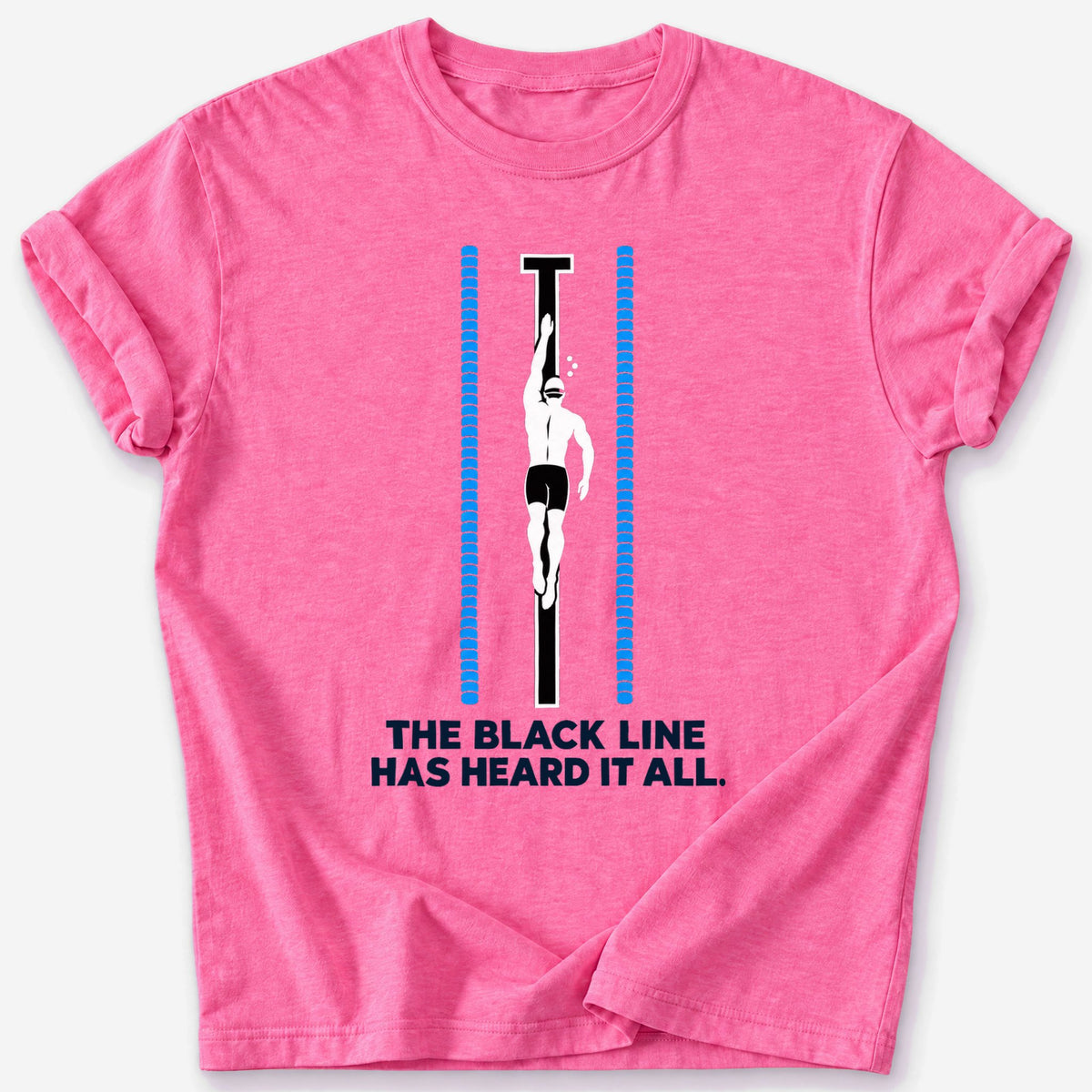 Black Line Swimmer T-Shirt — Heather Heliconia