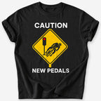 Caution: New Pedals T-Shirt — Black