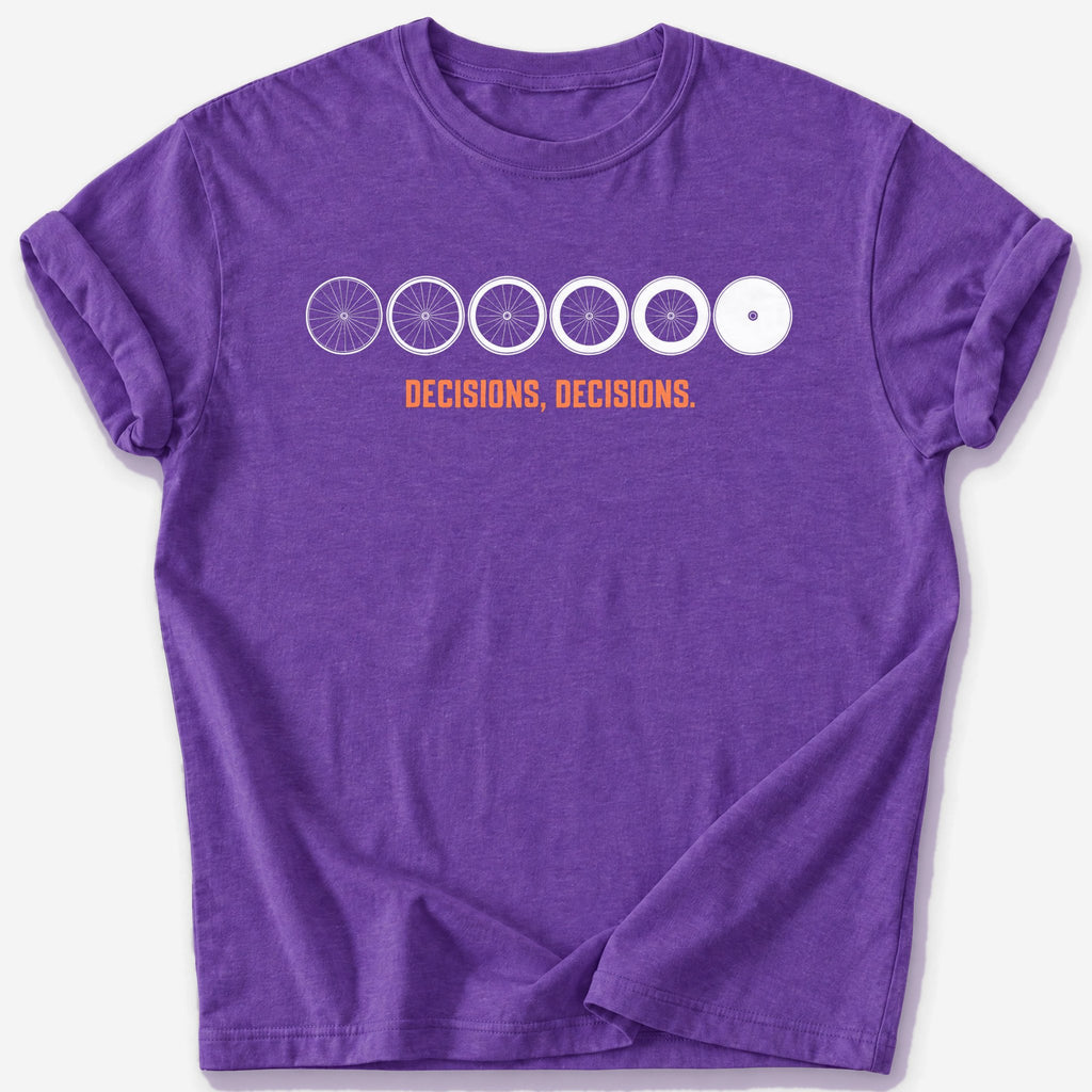 Decisions, Decisions T-Shirt — Heather Purple