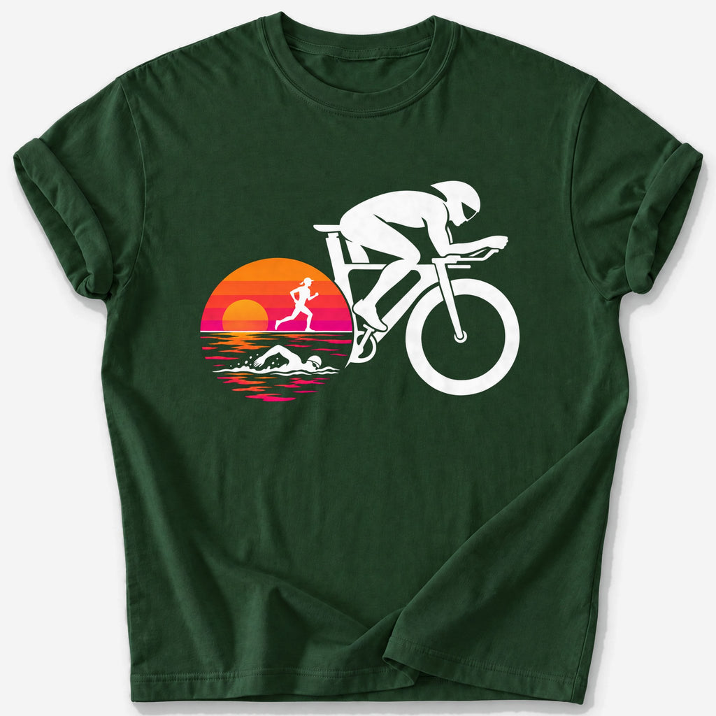 Disc Wheel Sunrise T-Shirt — Forest Green