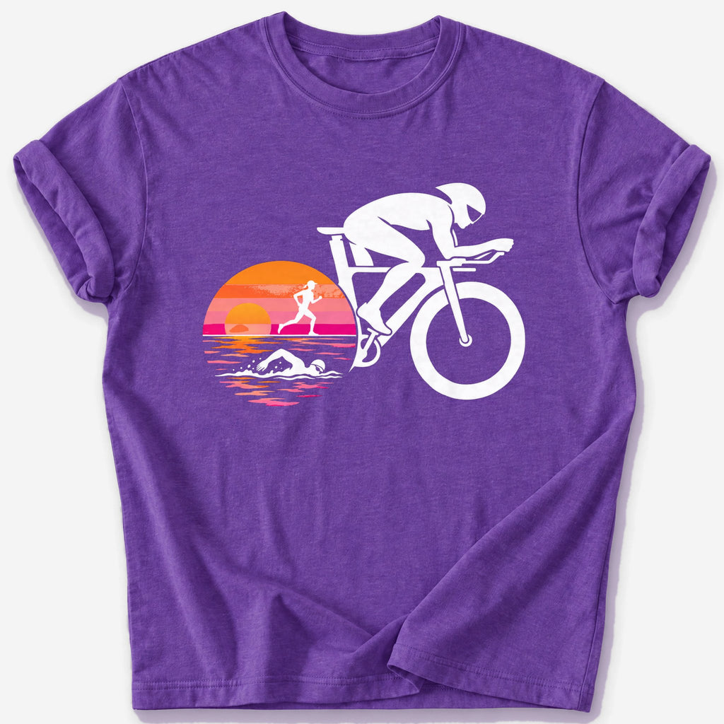 Disc Wheel Sunrise T-Shirt — Heather Purple