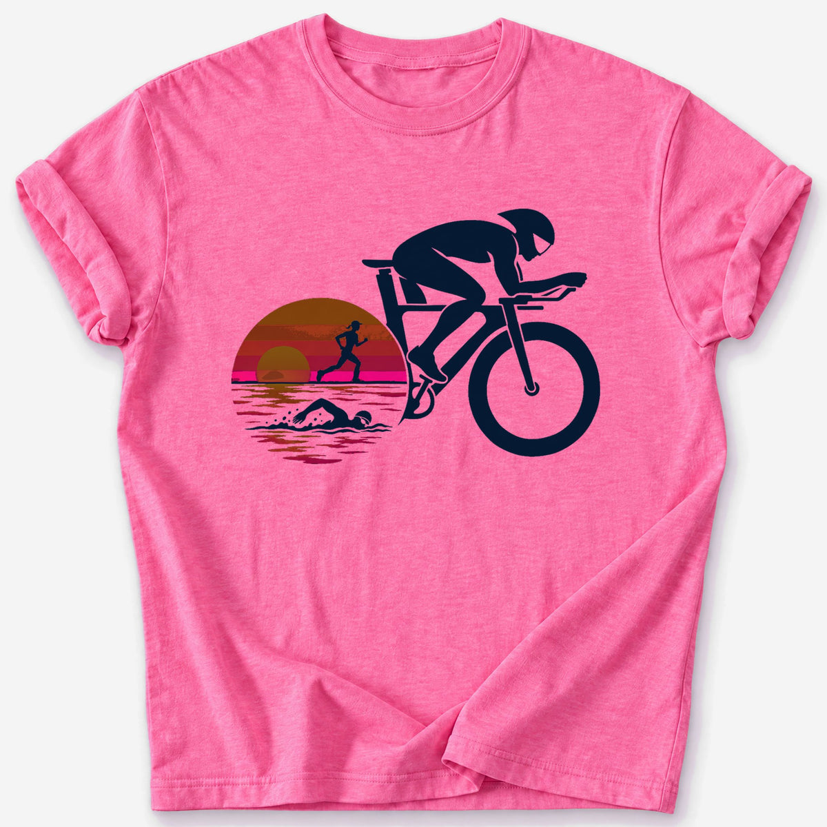 Disc Wheel Sunrise T-Shirt — Heather Heliconia