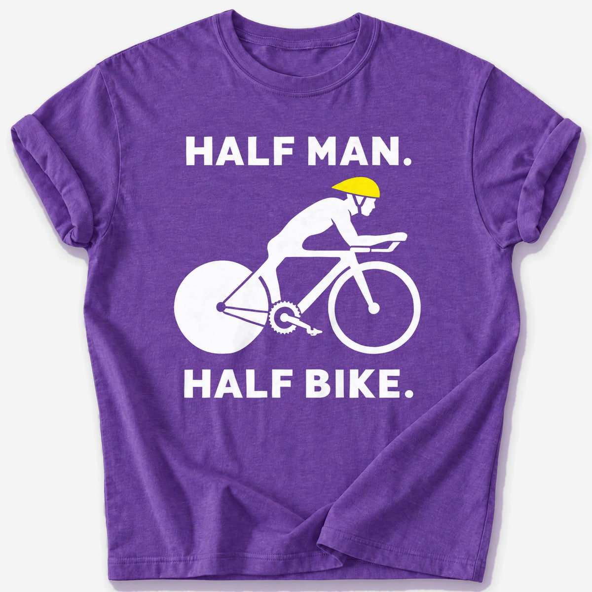 Half Man, Half Bike T-Shirt — Heather Purple