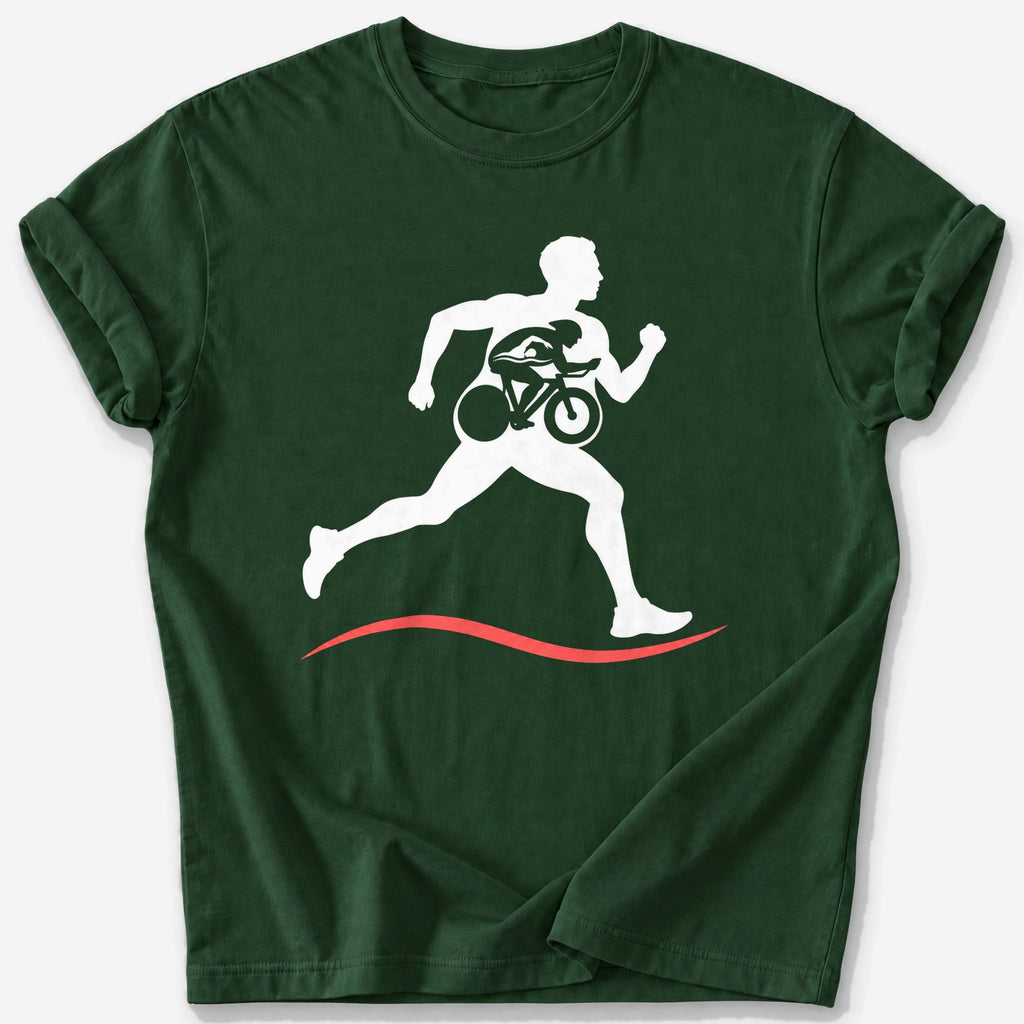 Runner, Rider, Swimmer T-Shirt — Forest Green