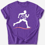 Runner, Rider, Swimmer T-Shirt — Heather Purple