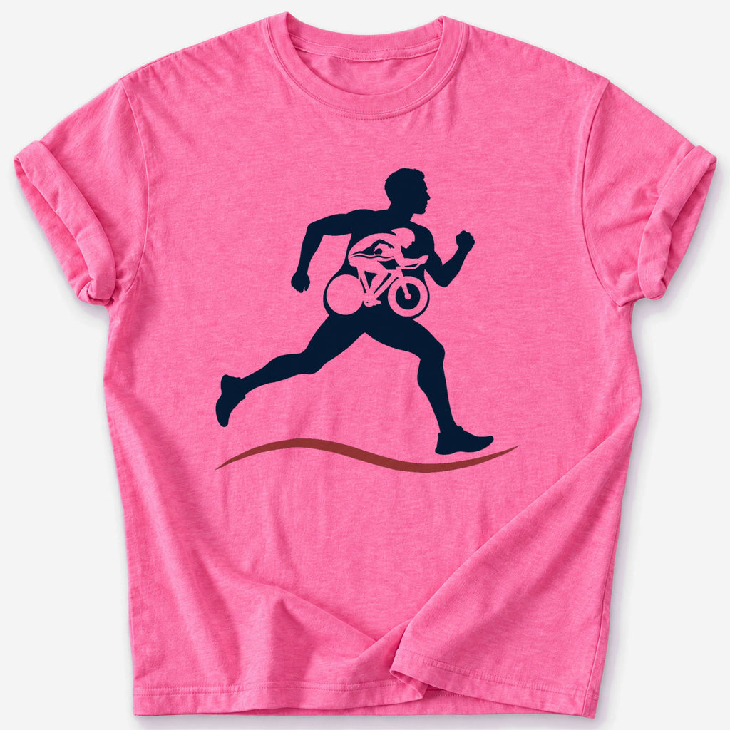 Runner, Rider, Swimmer T-Shirt — Heather Heliconia