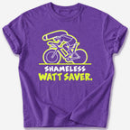 Shameless Watt Saver T-Shirt — Heather Purple