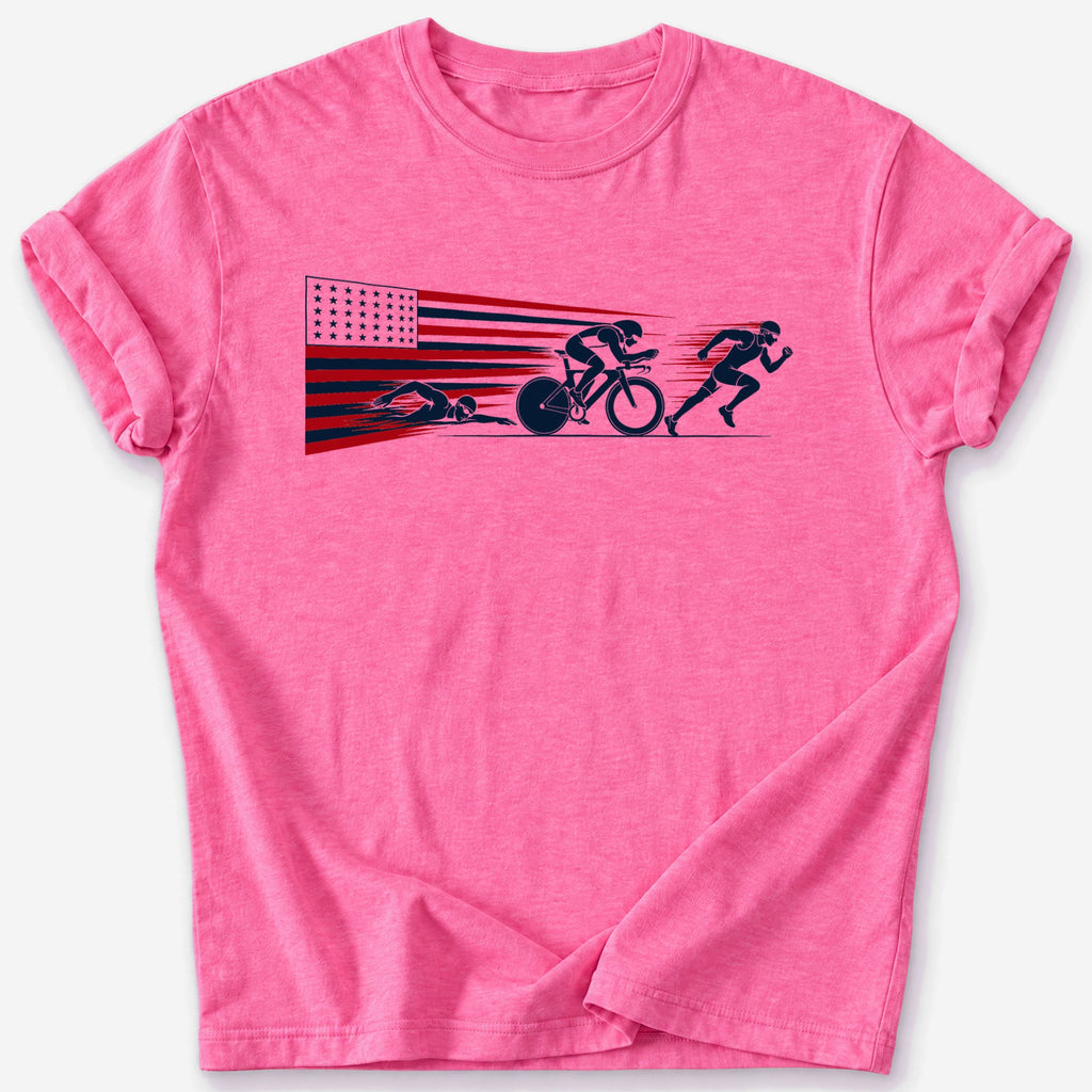 Speed Stripes T-Shirt — Heather Heliconia