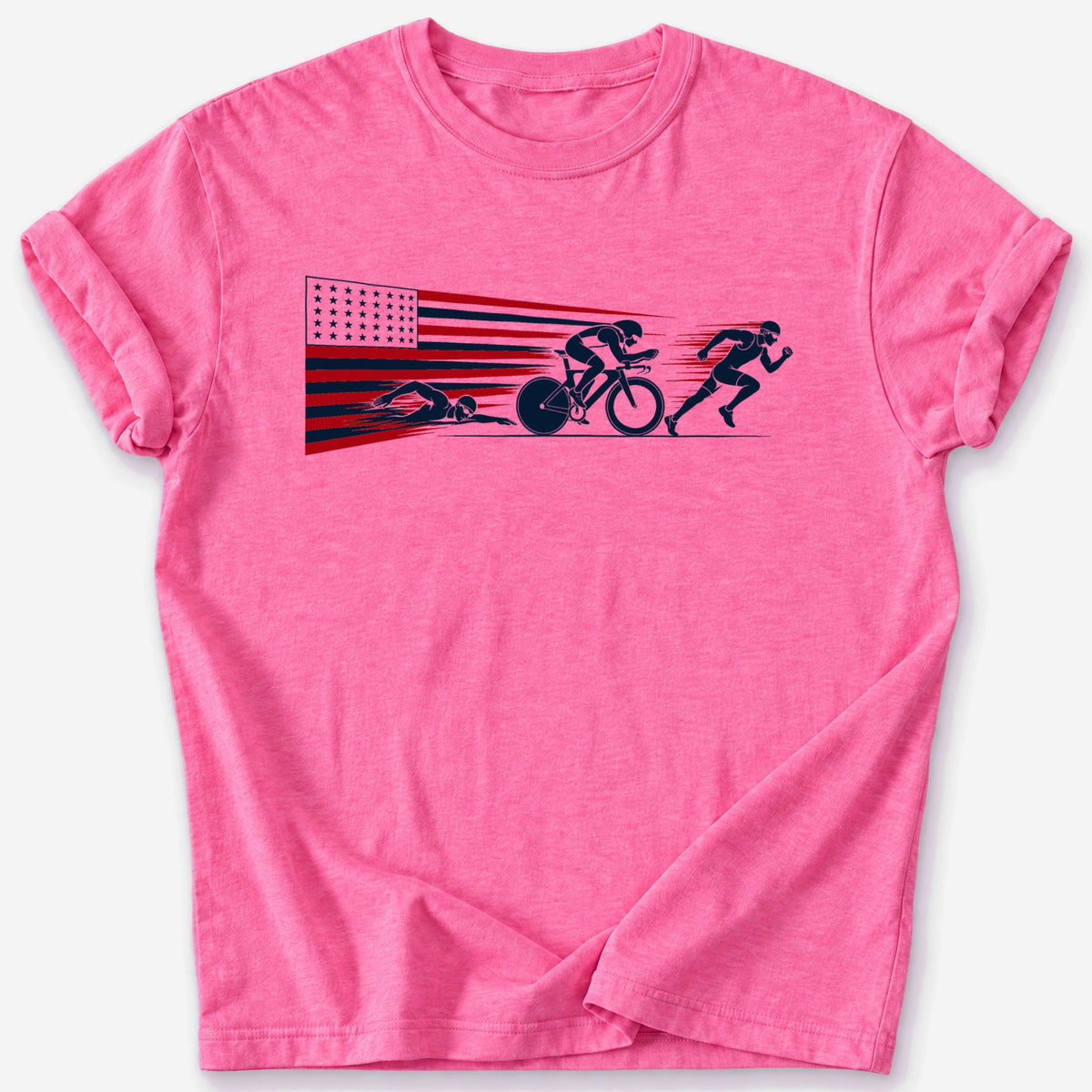 Speed Stripes T-Shirt — Heather Heliconia