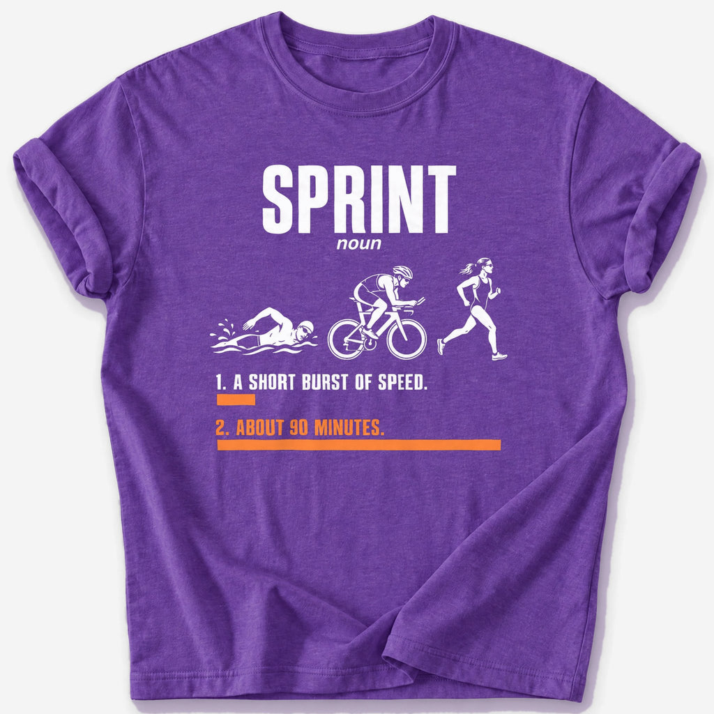 Sprint (Noun) T-Shirt — Heather Purple