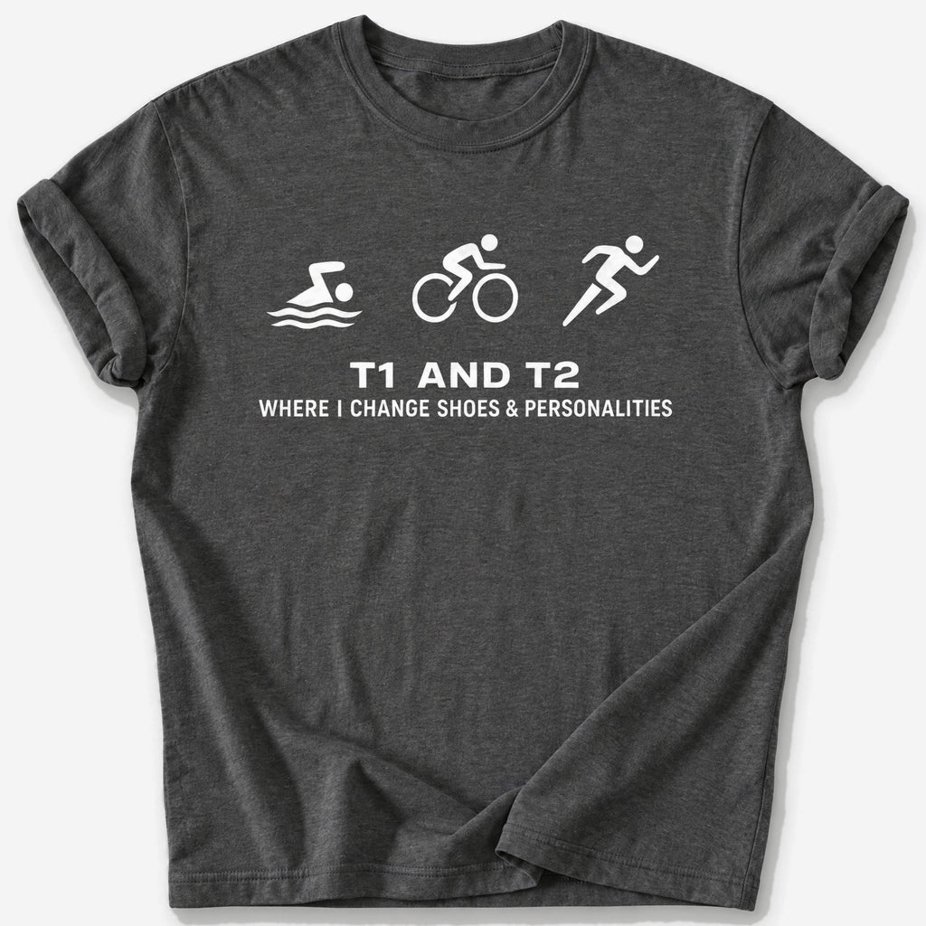 T1 and T2 T-Shirt — Dark Heather