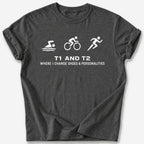 T1 and T2 T-Shirt — Dark Heather