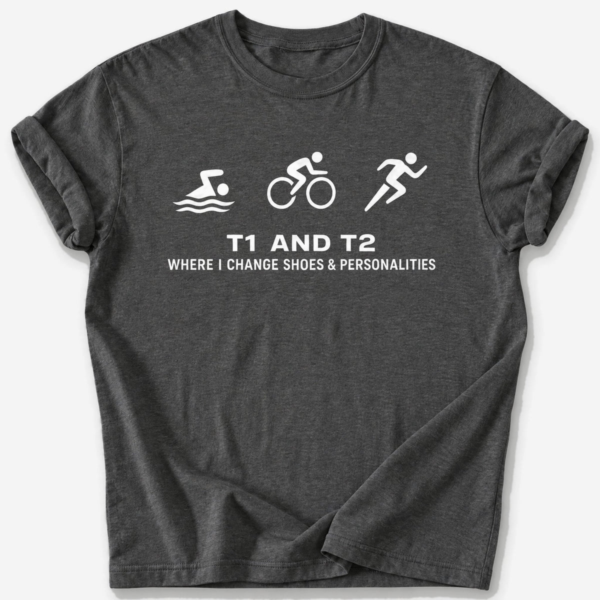 T1 and T2 T-Shirt — Dark Heather
