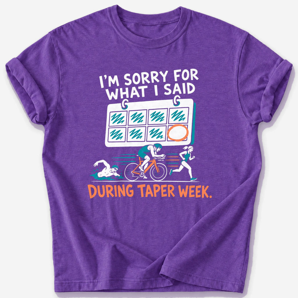 Taper Week Calendar T-Shirt — Heather Purple