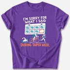 Taper Week Calendar T-Shirt — Heather Purple