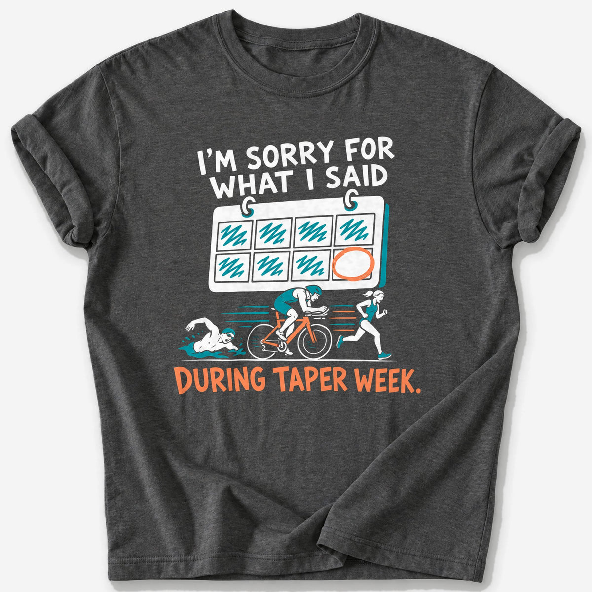 Taper Week Calendar T-Shirt — Dark Heather