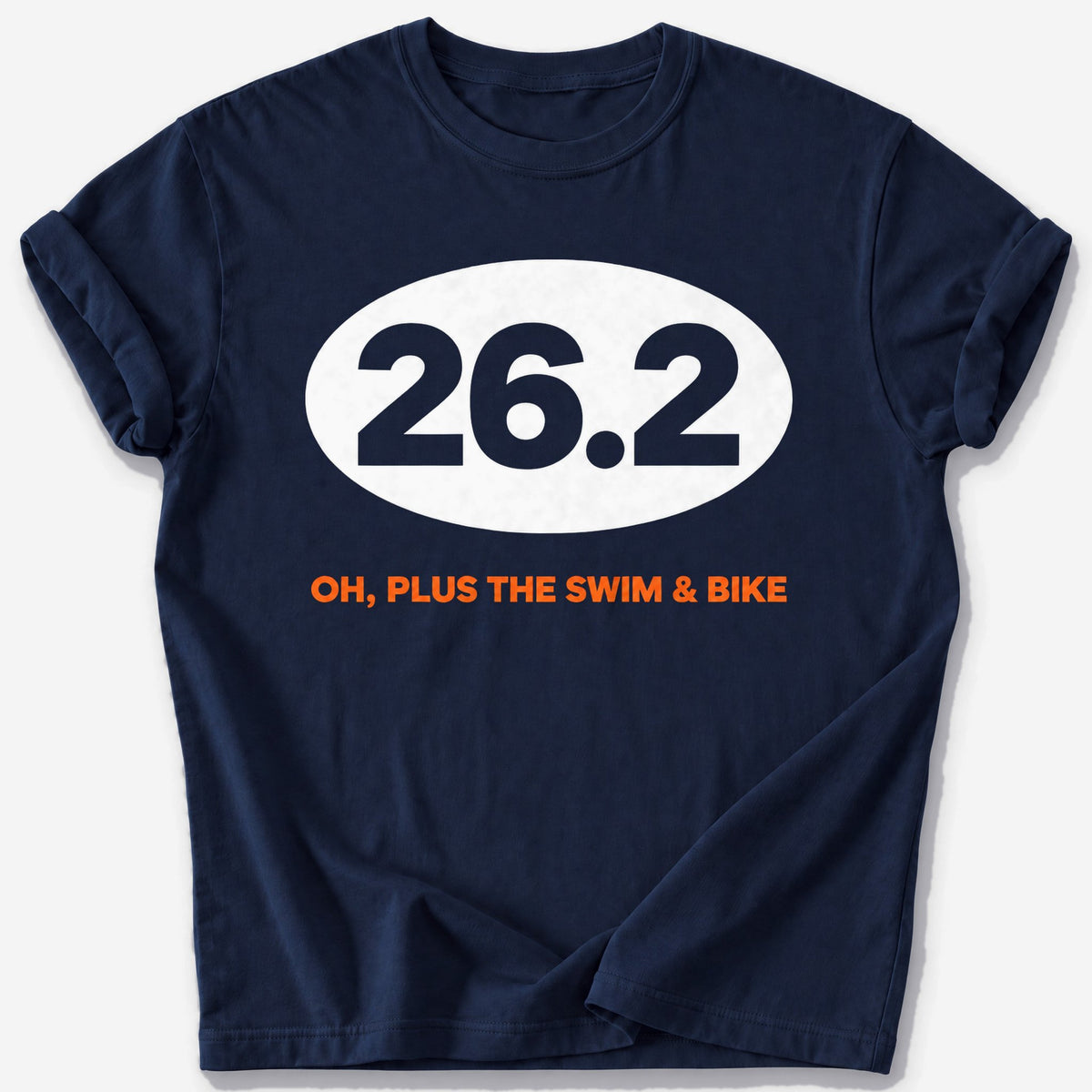 Plus the Swim and Bike 26.2 T-Shirt — Navy
