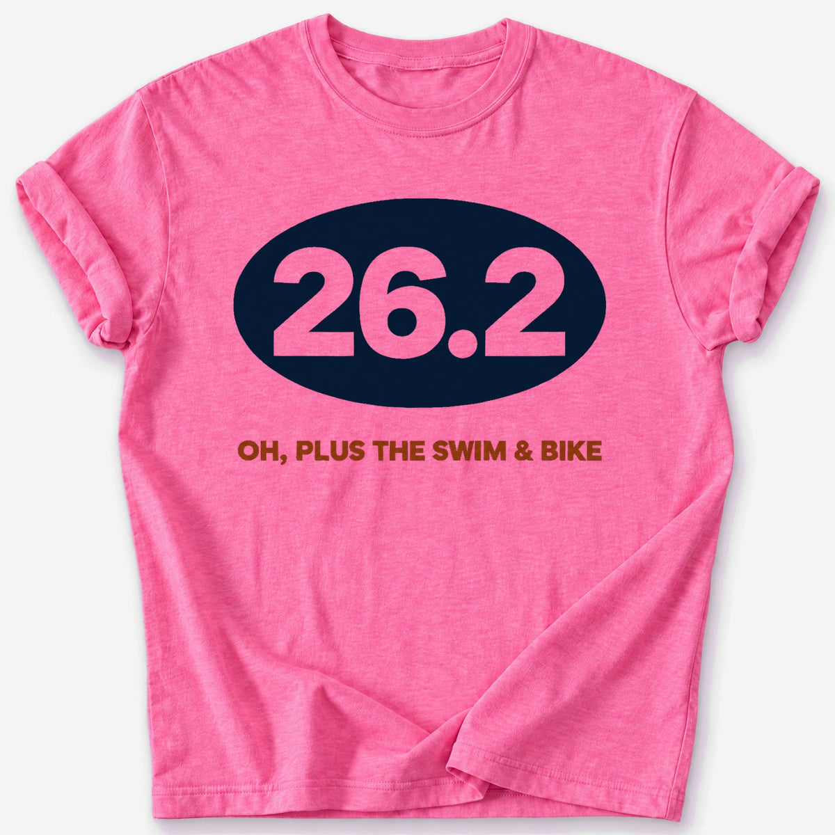 Plus the Swim and Bike 26.2 T-Shirt — Heather Heliconia
