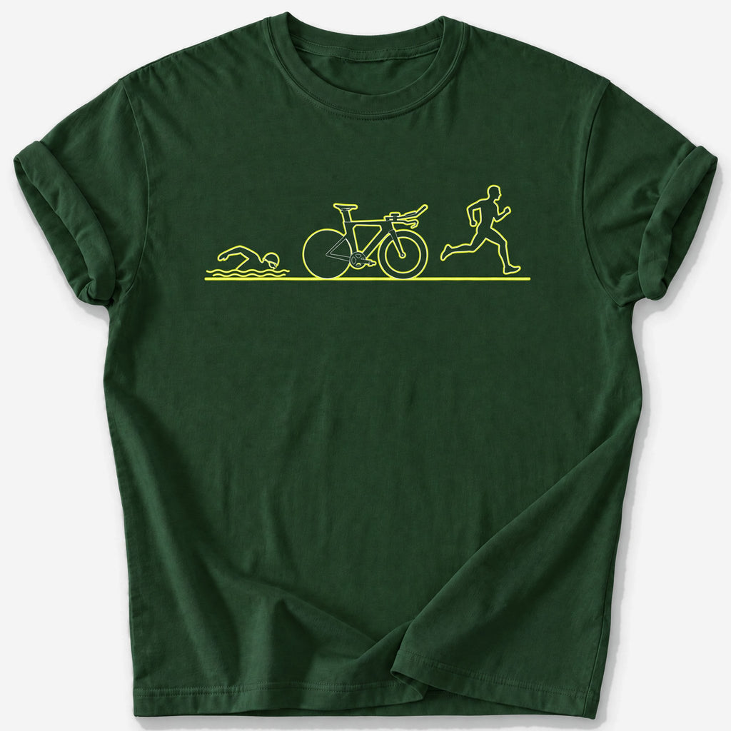The Tri Bike T-Shirt — Forest Green