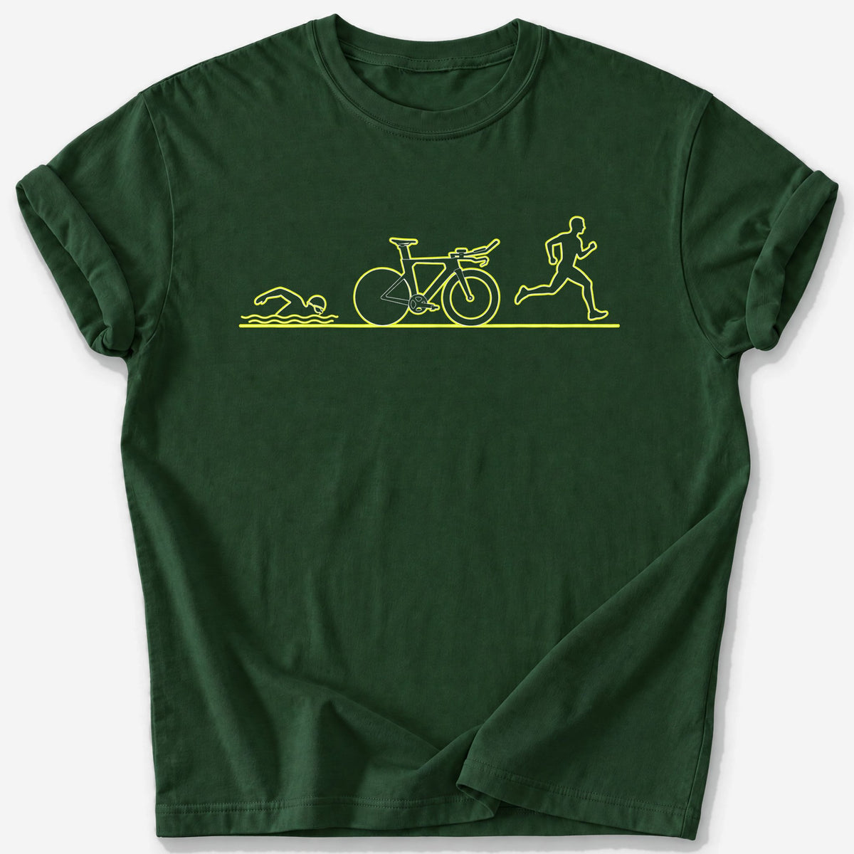 The Tri Bike T-Shirt — Forest Green
