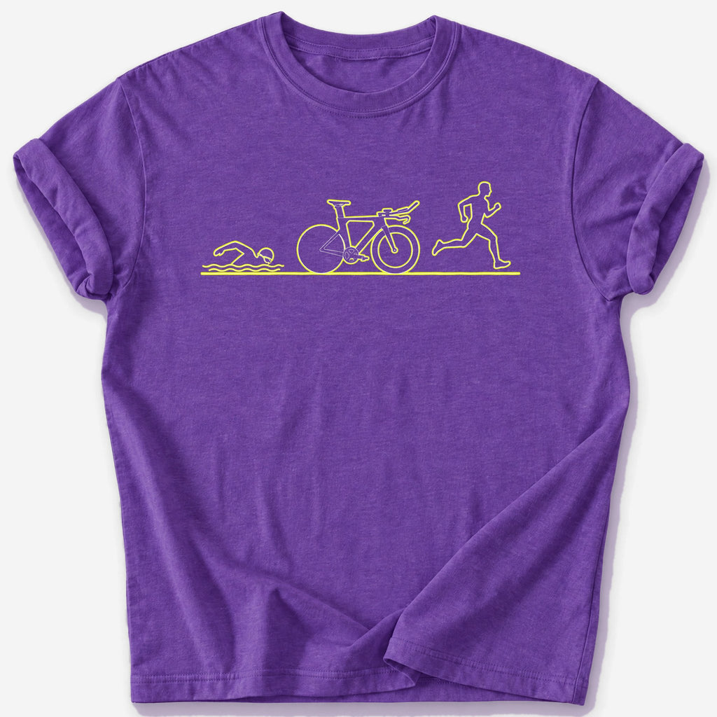 The Tri Bike T-Shirt — Heather Purple