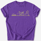 The Tri Bike T-Shirt — Heather Purple