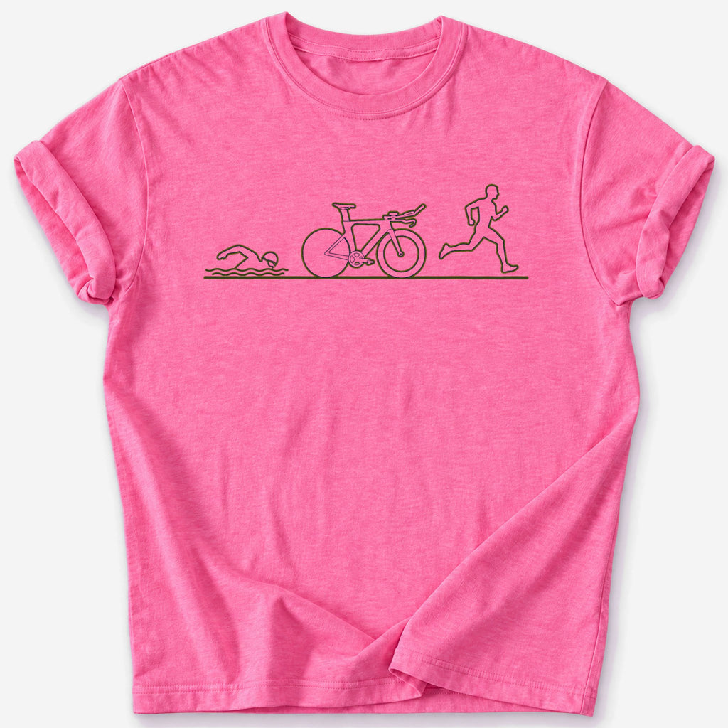 The Tri Bike T-Shirt — Heather Heliconia