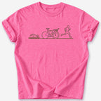 The Tri Bike T-Shirt — Heather Heliconia