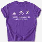 Three Personalities T-Shirt — Heather Purple