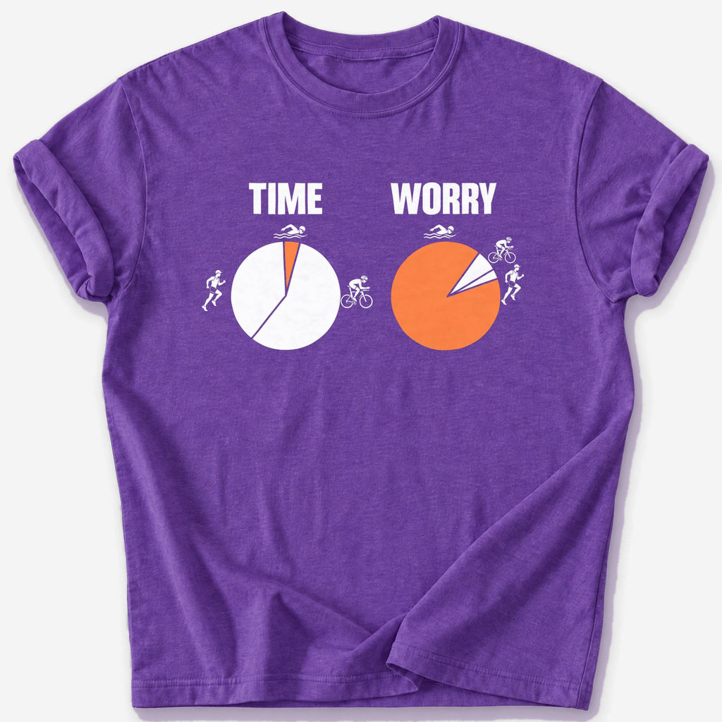 Time and Worry T-Shirt — Heather Purple