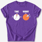 Time and Worry T-Shirt — Heather Purple