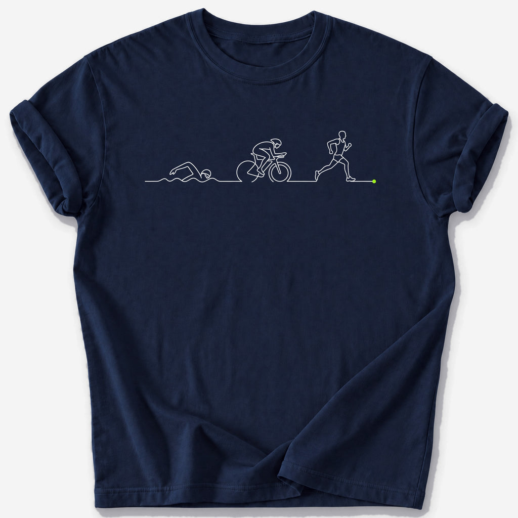 Triathlon Heartbeat T-Shirt — Navy