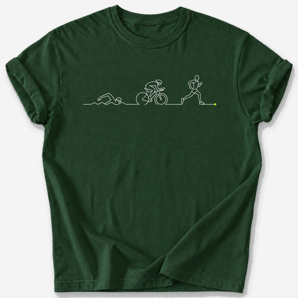 Triathlon Heartbeat T-Shirt — Forest Green