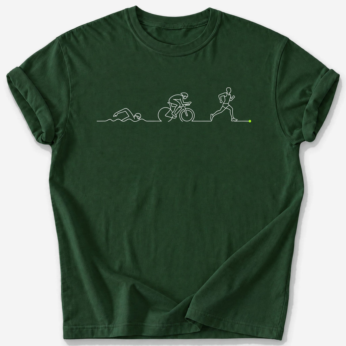 Triathlon Heartbeat T-Shirt — Forest Green