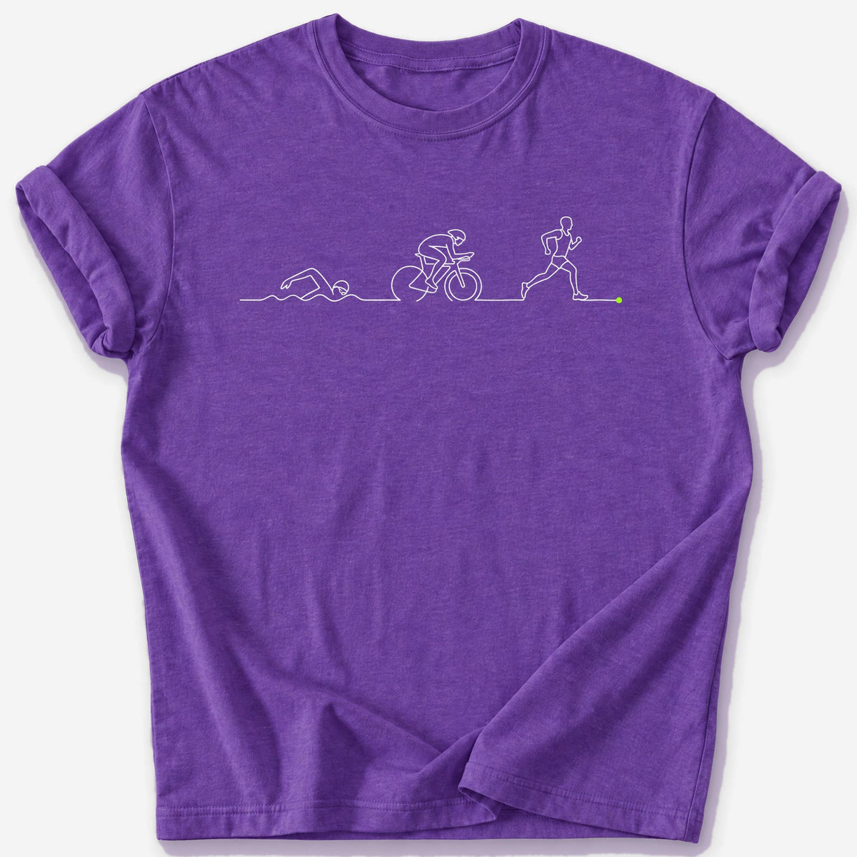 Triathlon Heartbeat T-Shirt — Heather Purple