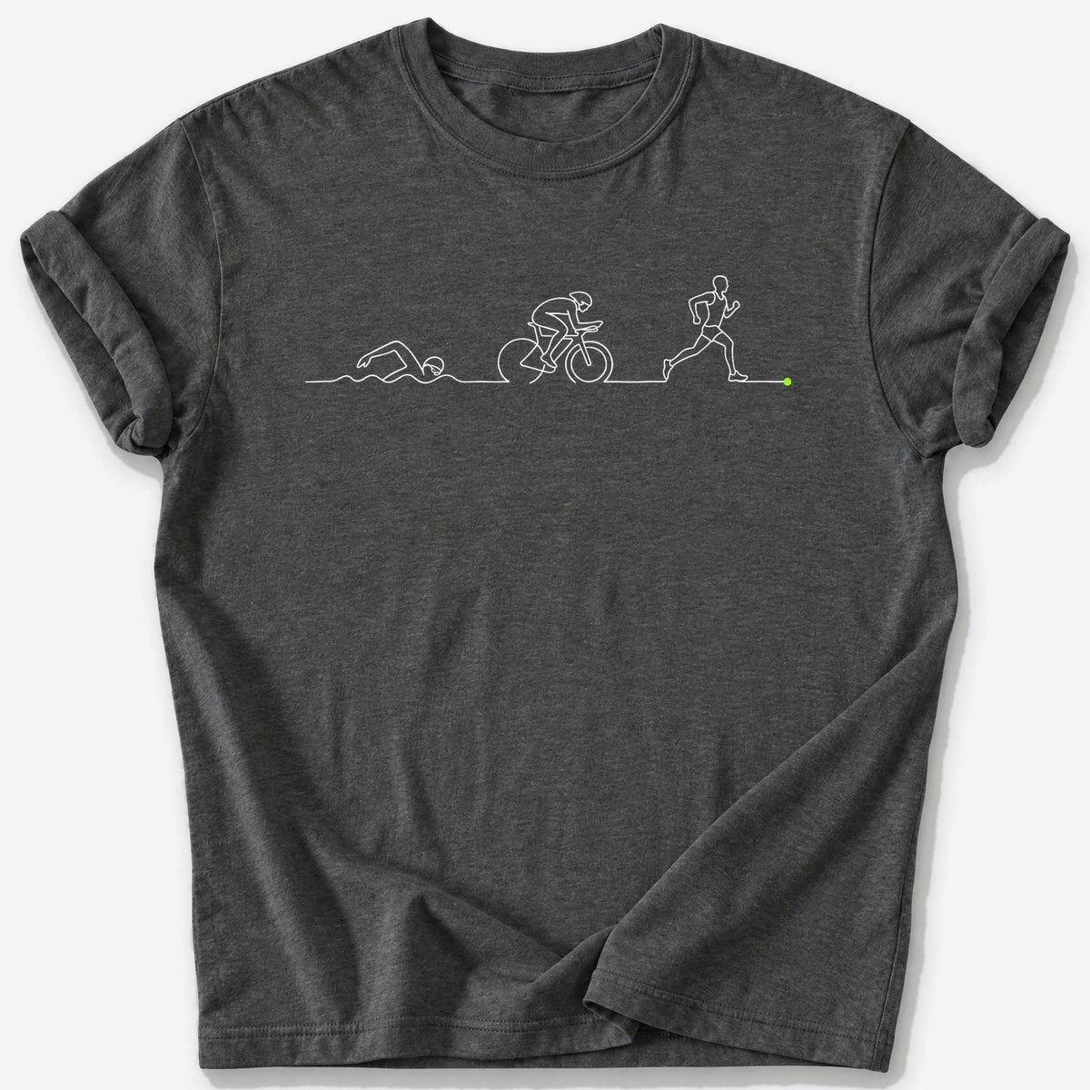 Triathlon Heartbeat T-Shirt — Dark Heather