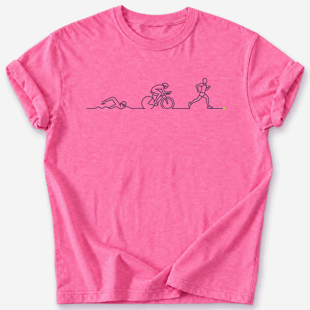 Triathlon Heartbeat T-Shirt — Heather Heliconia