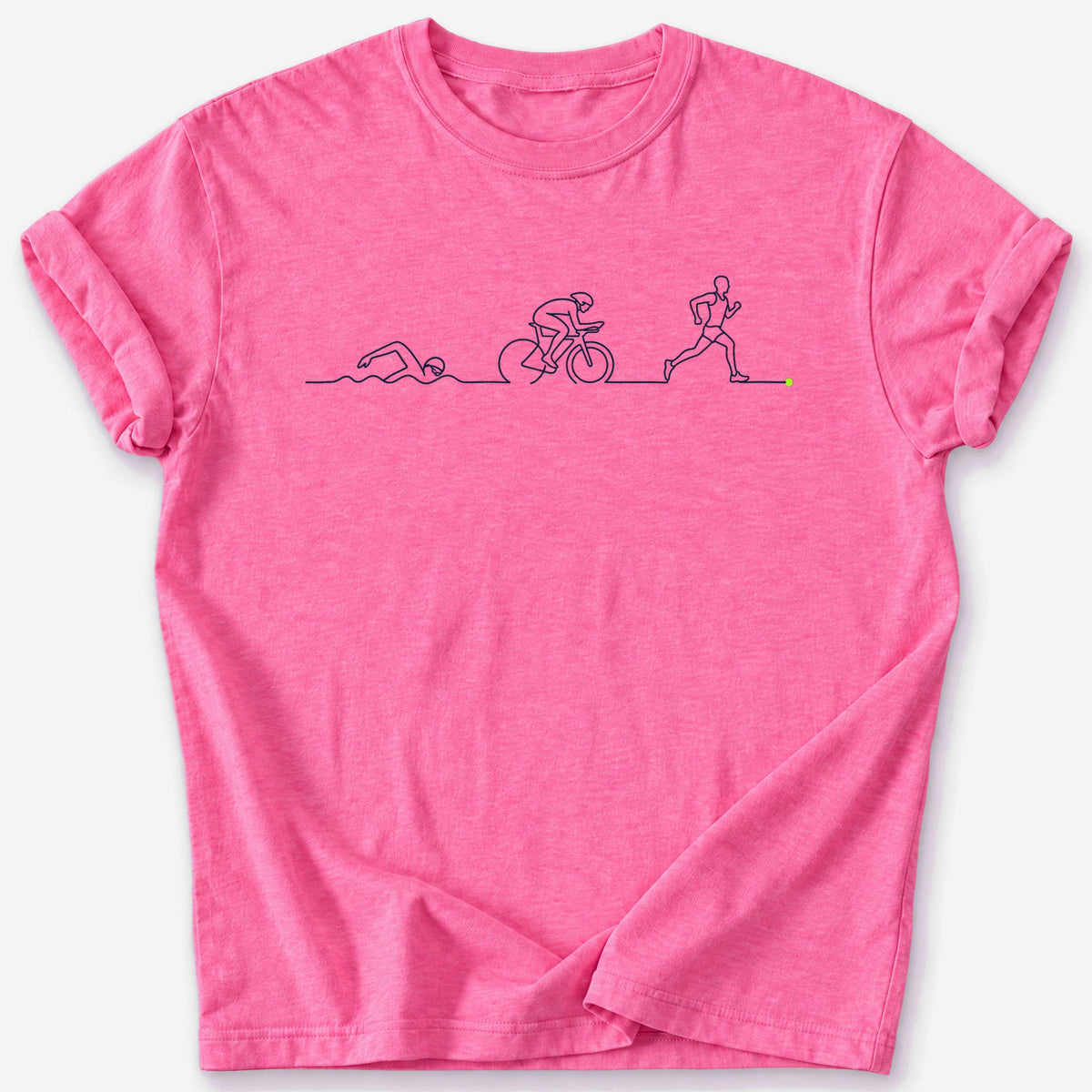 Triathlon Heartbeat T-Shirt — Heather Heliconia