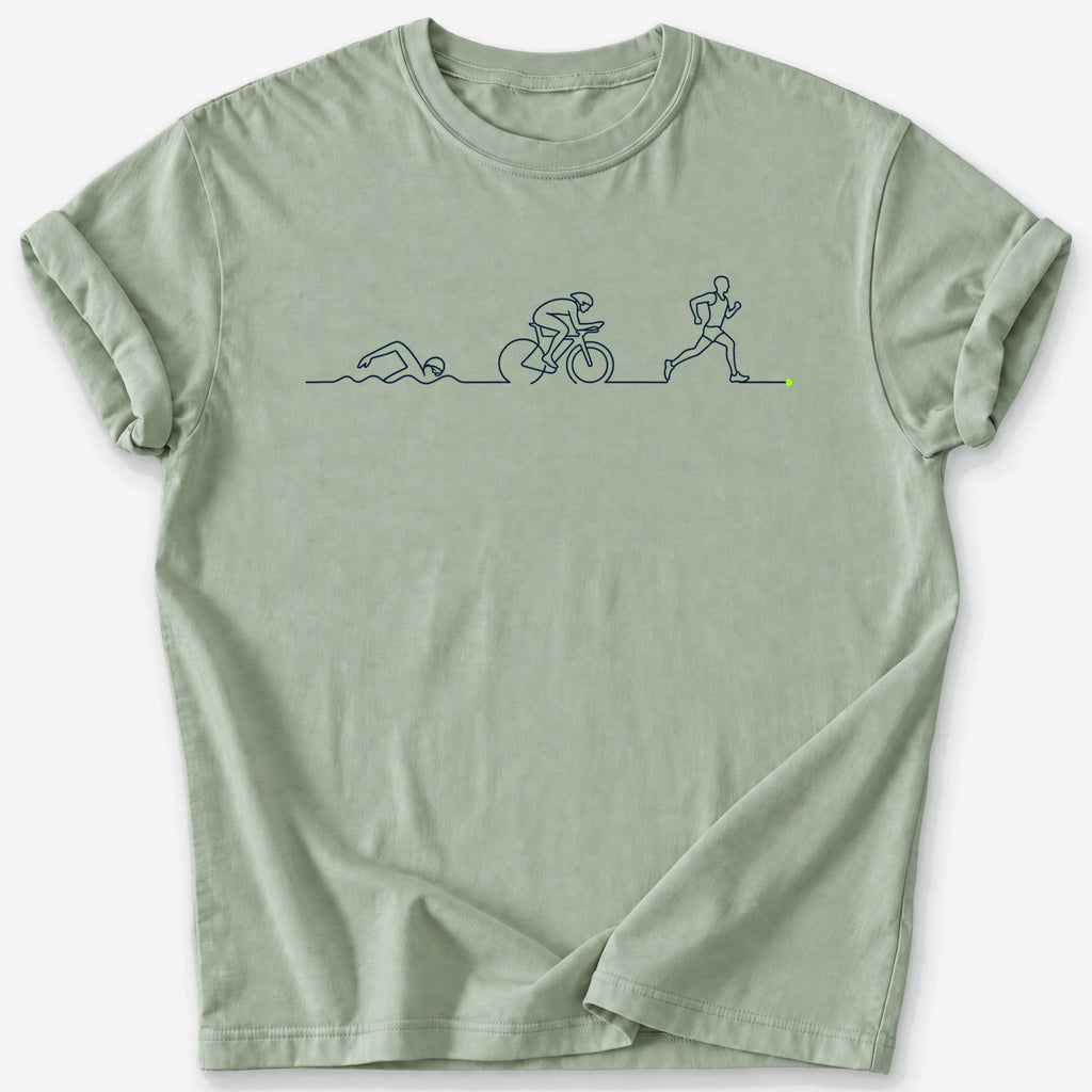 Triathlon Heartbeat T-Shirt — Sage