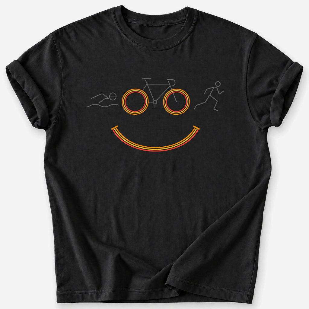 Triathlon Smiley T-Shirt — Black