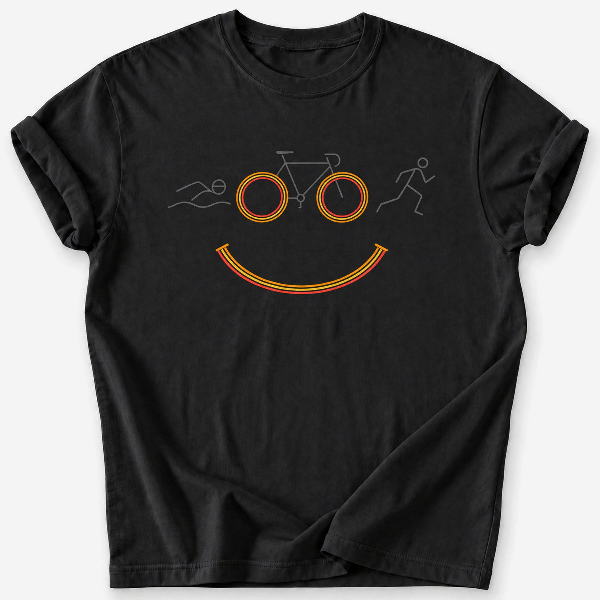 Triathlon Smiley T-Shirt — Black