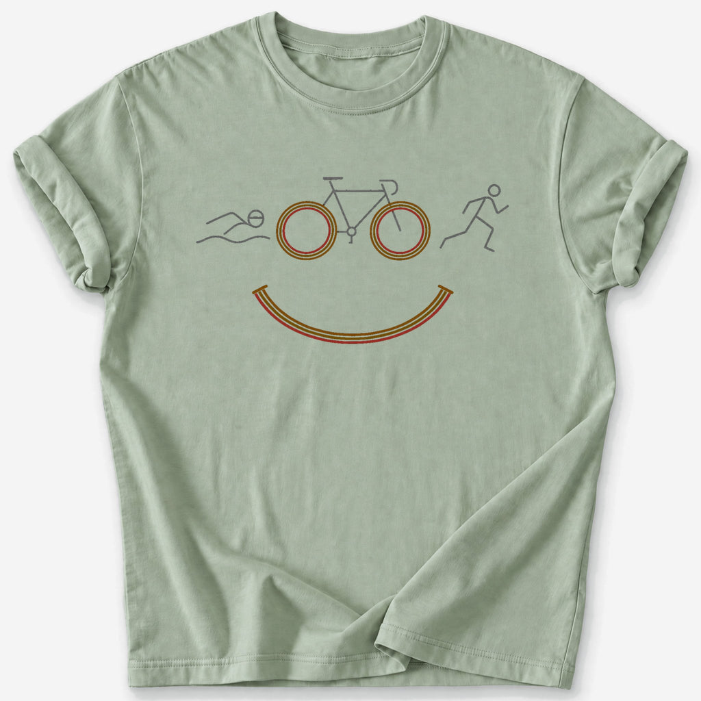 Triathlon Smiley T-Shirt — Sage
