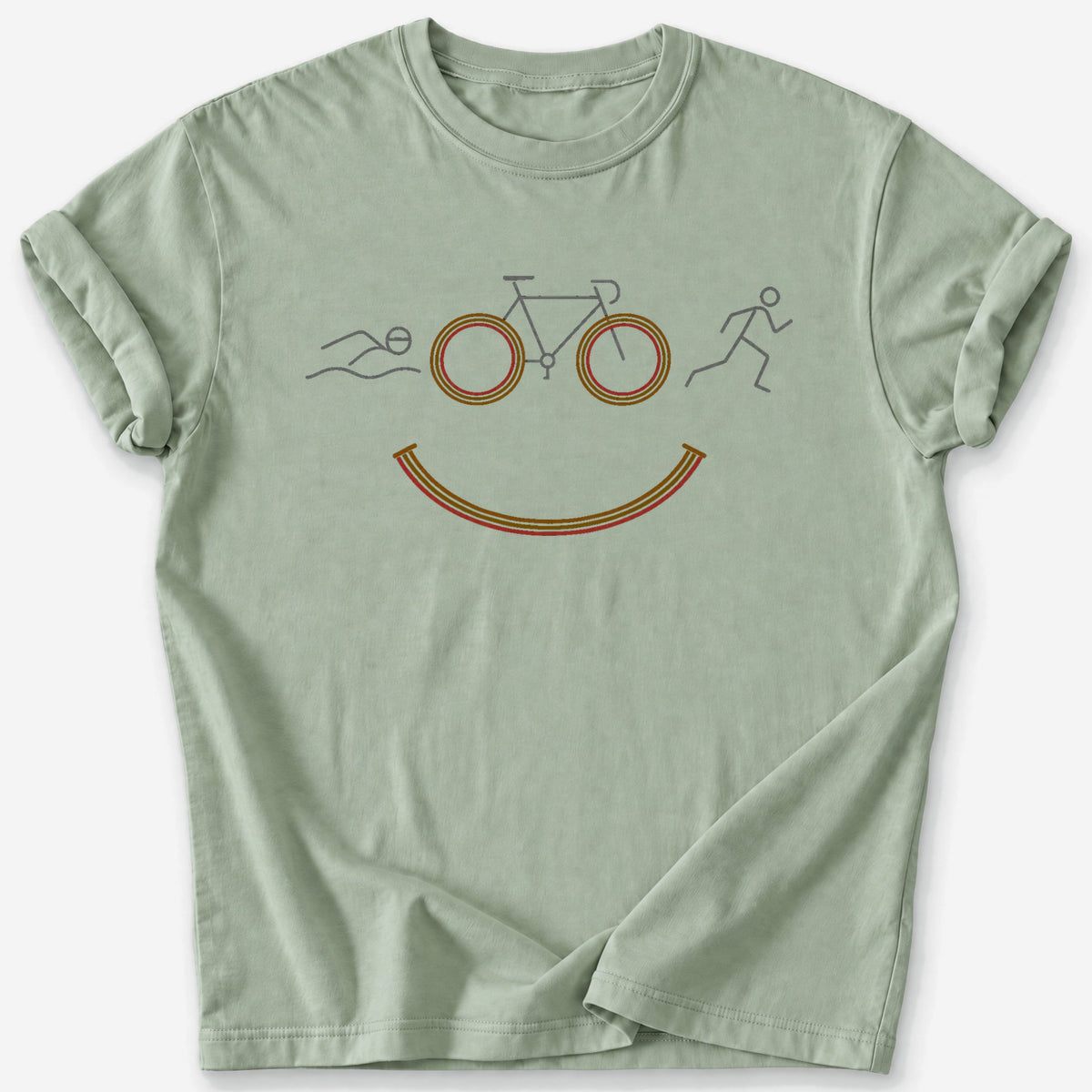 Triathlon Smiley T-Shirt — Sage